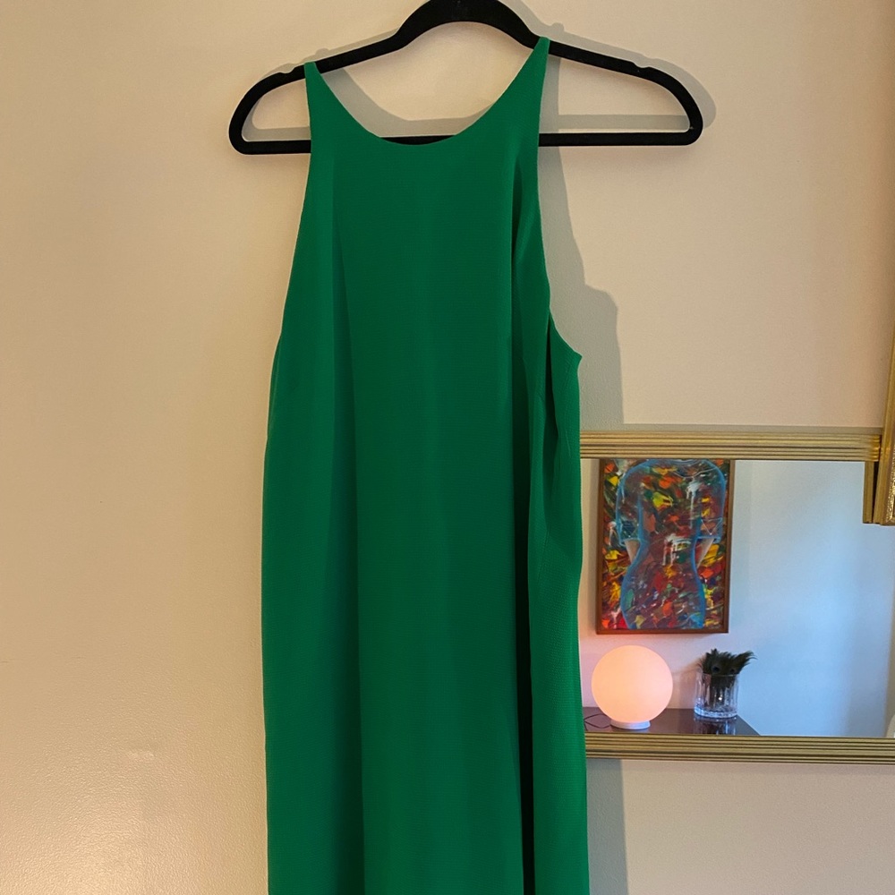 Massimo gorgeous green lined halter dress 👗 Sz M